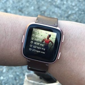 Versa 2 rose gold with two straps.